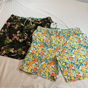 Vibrant Floral Men's Swim Trunks Bundle